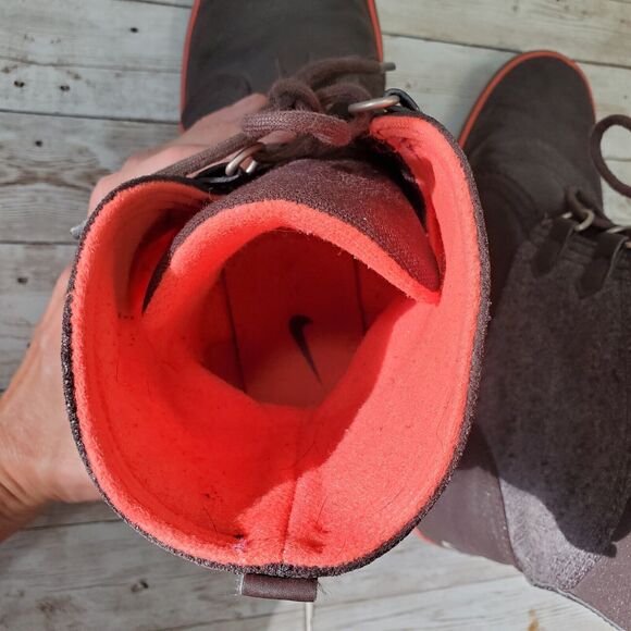 Nike Carico Boots Mid LTR 2012 LaceUps Brown Orange Womens Size 7.5 - 530910 010 - Picture 9 of 11